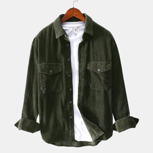 Loose Corduroy Button-Down Shirt