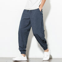 Vertical Stripe Harem Pants