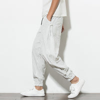 Vertical Stripe Harem Pants
