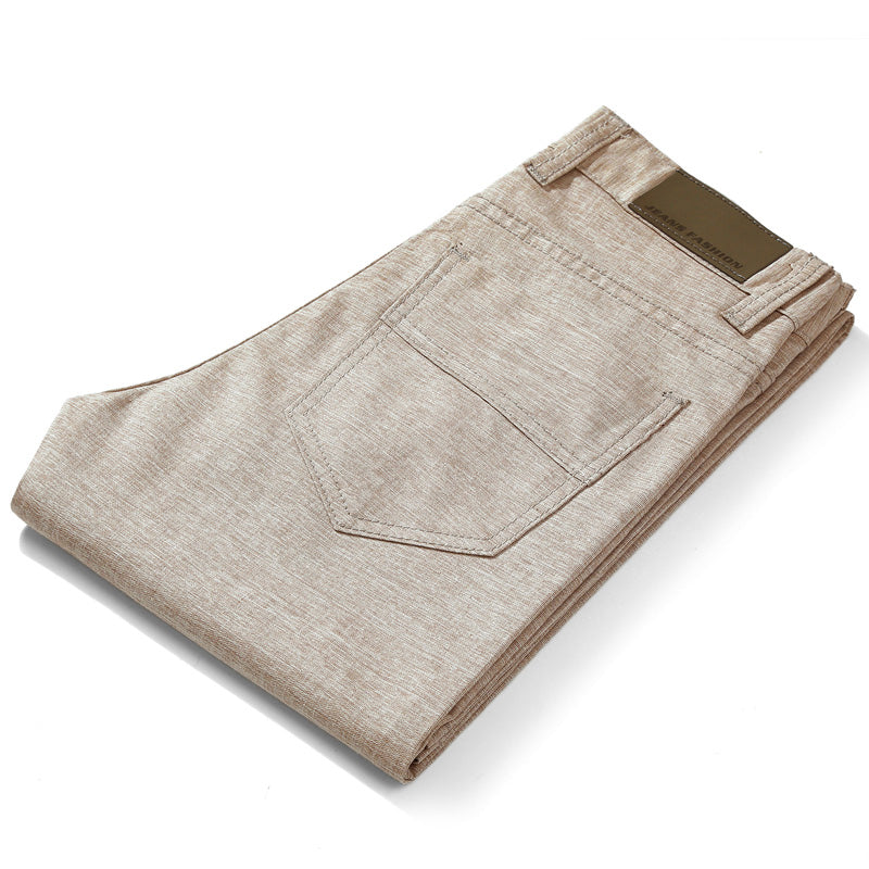 Straight Linen Blend Pants