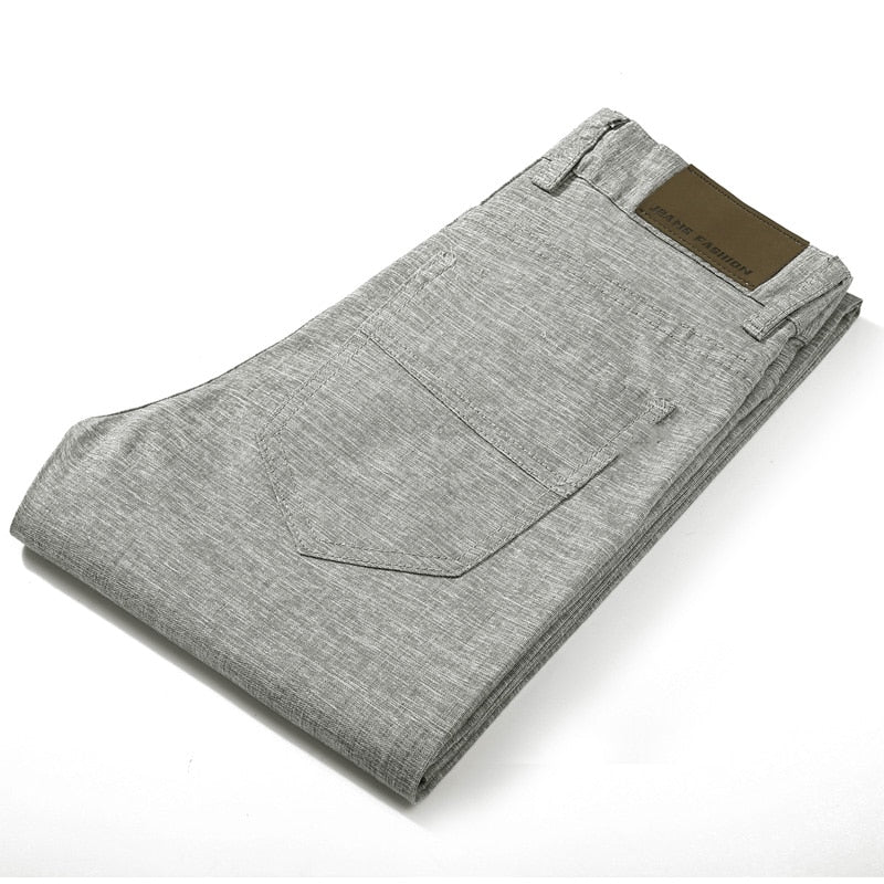 Straight Linen Blend Pants