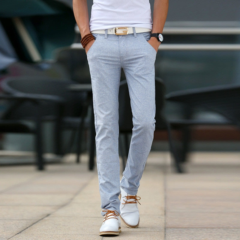 Straight Linen Blend Pants