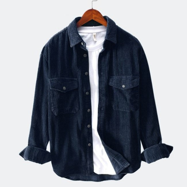 Loose Corduroy Button-Down Shirt